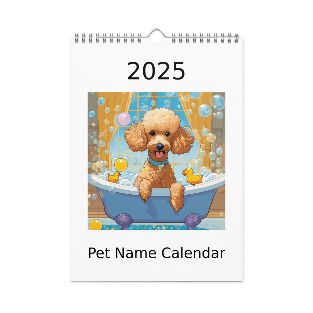 PugMug Custom Tan Poodle Wall Calendar (2026)