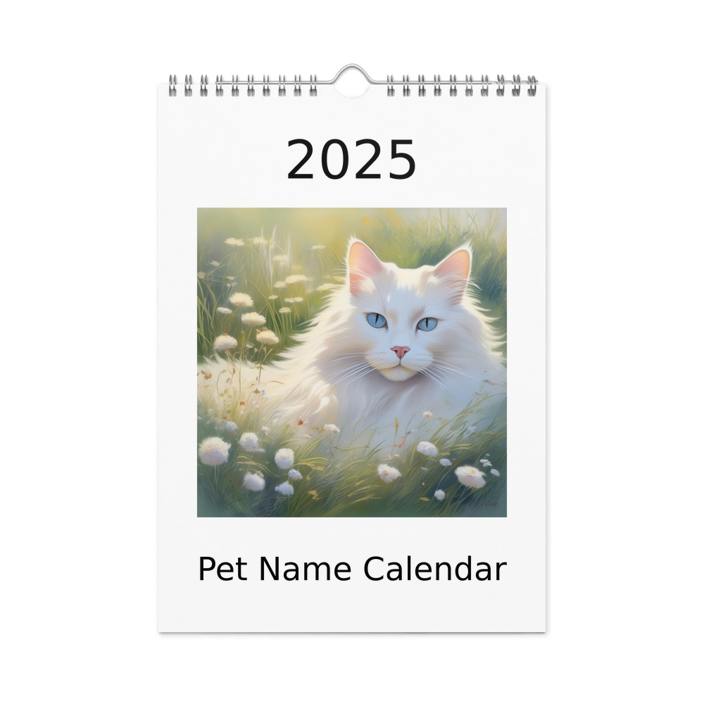 PugMug Custom White Ragdoll Cat Wall Calendar (2026)