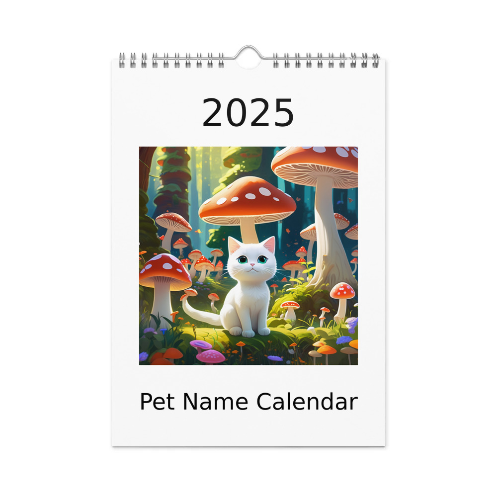 PugMug Custom White Companion Cat Wall Calendar (2026)