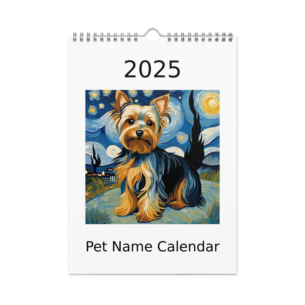 PugMug Custom Yorkshire Terrier Wall Calendar (2026)