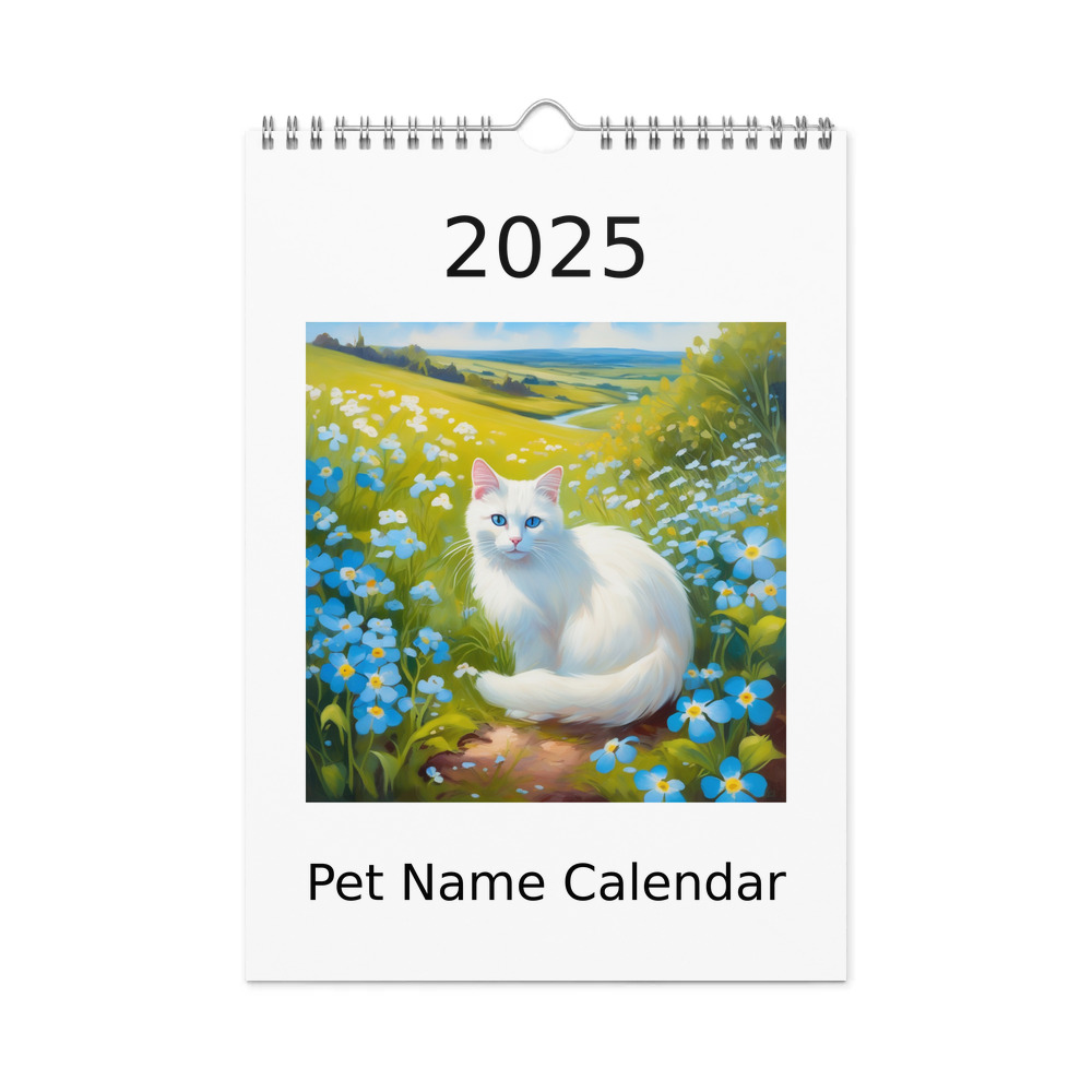 PugMug Custom White Companion Cat Wall Calendar (2026)