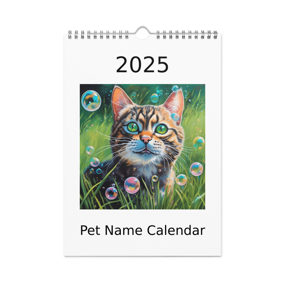 PugMug Custom Tabby Exotic Cat Wall Calendar (2026)