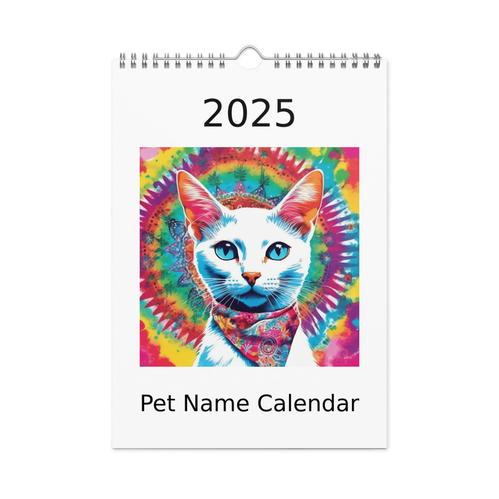 PugMug Custom White Abyssinian Cat Wall Calendar (2026)