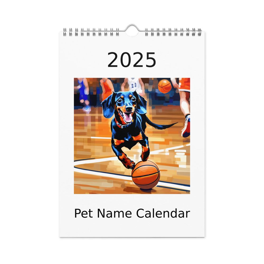 PugMug Custom Black Dachshund Wall Calendar (2026)