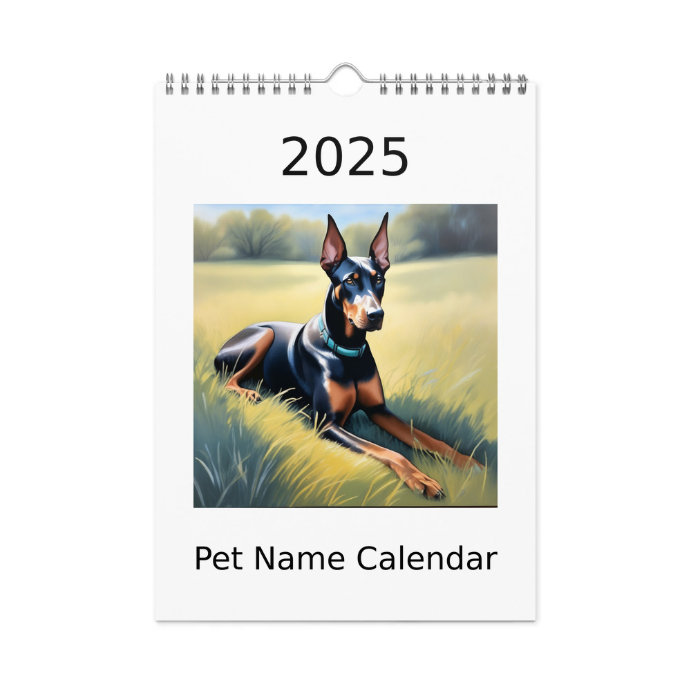 PugMug Custom Doberman Pinscher Wall Calendar (2026)