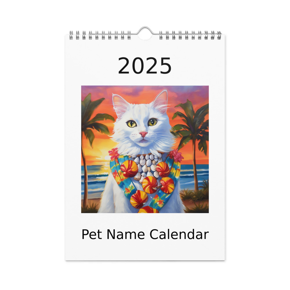 PugMug Custom White Companion Cat Wall Calendar (2026)