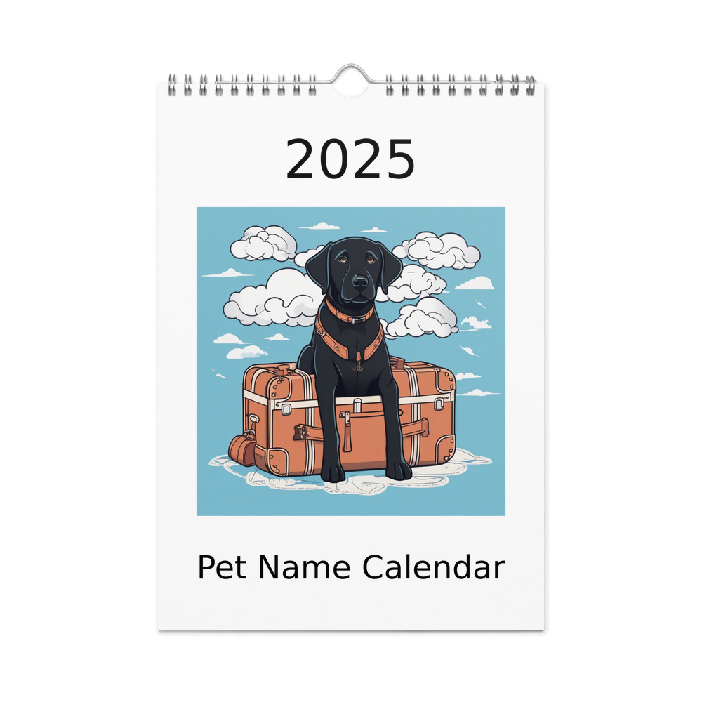 PugMug Custom Black Labrador Retriever Wall Calendar (2026)
