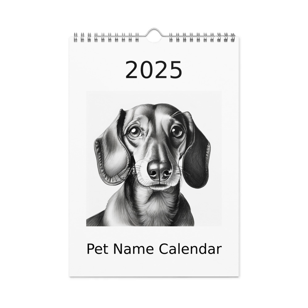 PugMug Custom Tan Dachshund Wall Calendar (2026)