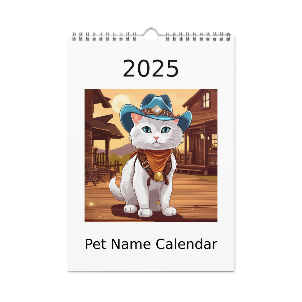 PugMug Custom White Companion Cat Wall Calendar (2026)