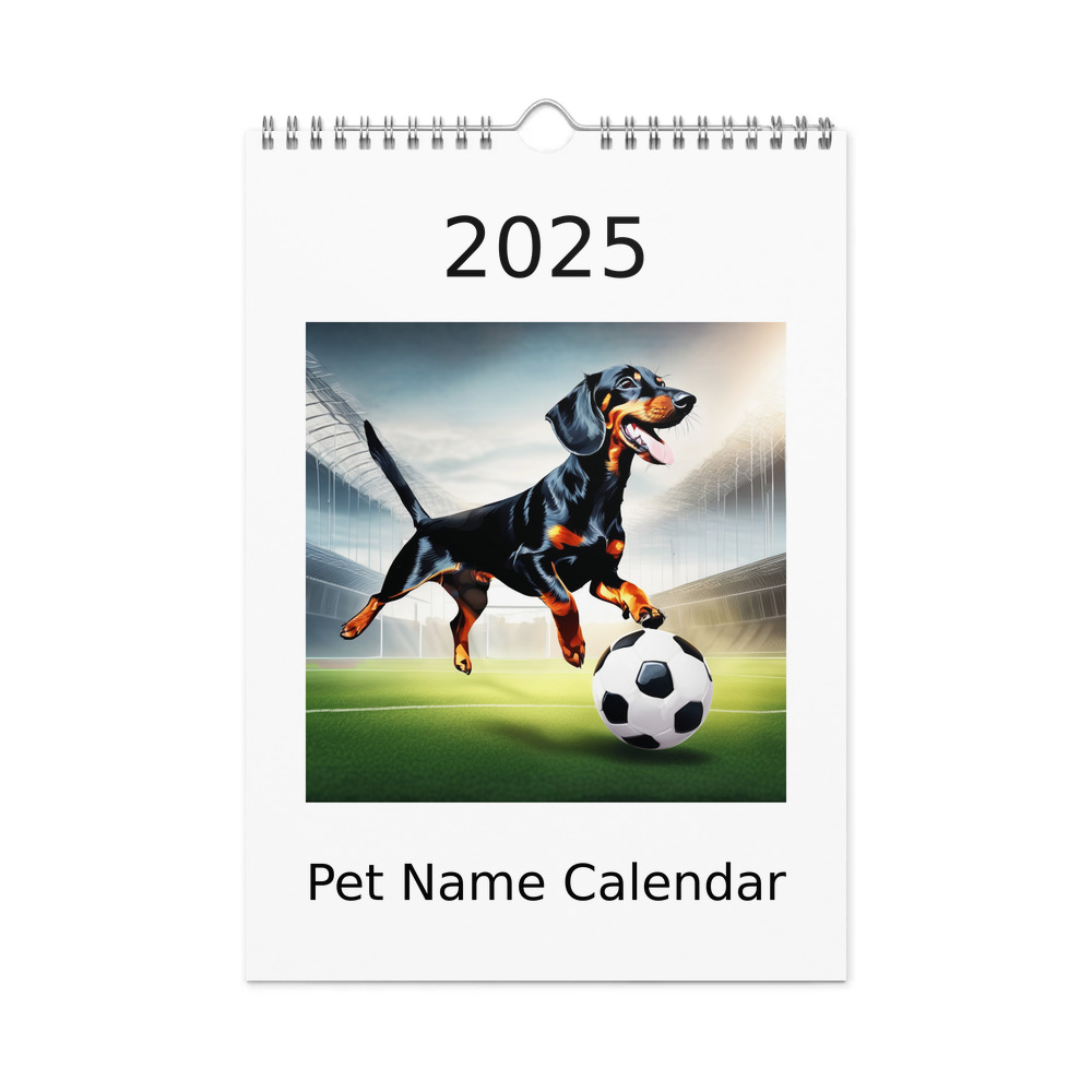 PugMug Custom Black Dachshund Wall Calendar (2026)