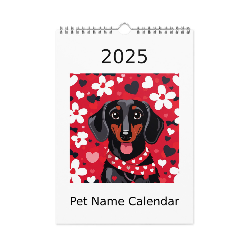 PugMug Custom Black Dachshund Wall Calendar (2026)