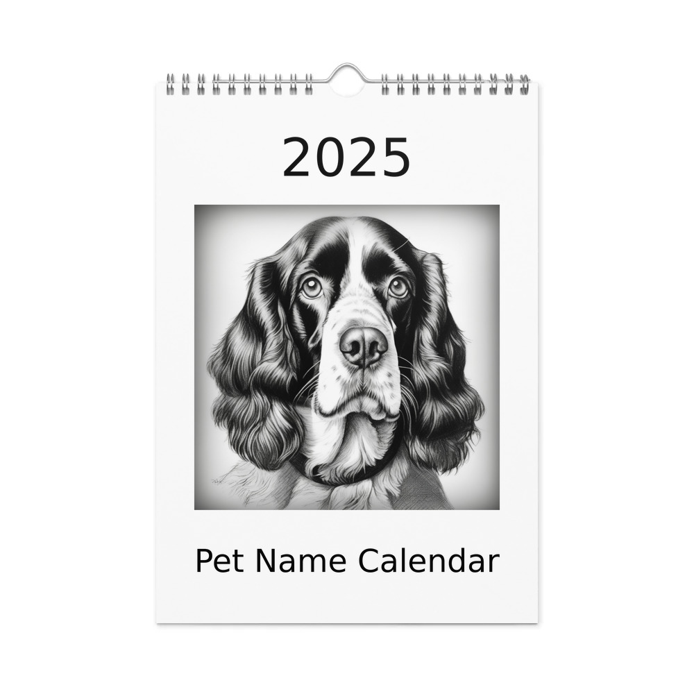 PugMug Custom English Springer Spaniel Wall Calendar (2026)
