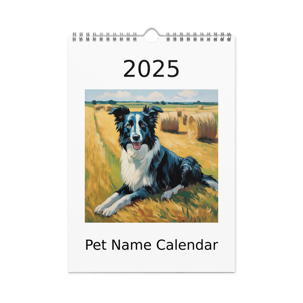PugMug Custom Border Collie Wall Calendar (2026)