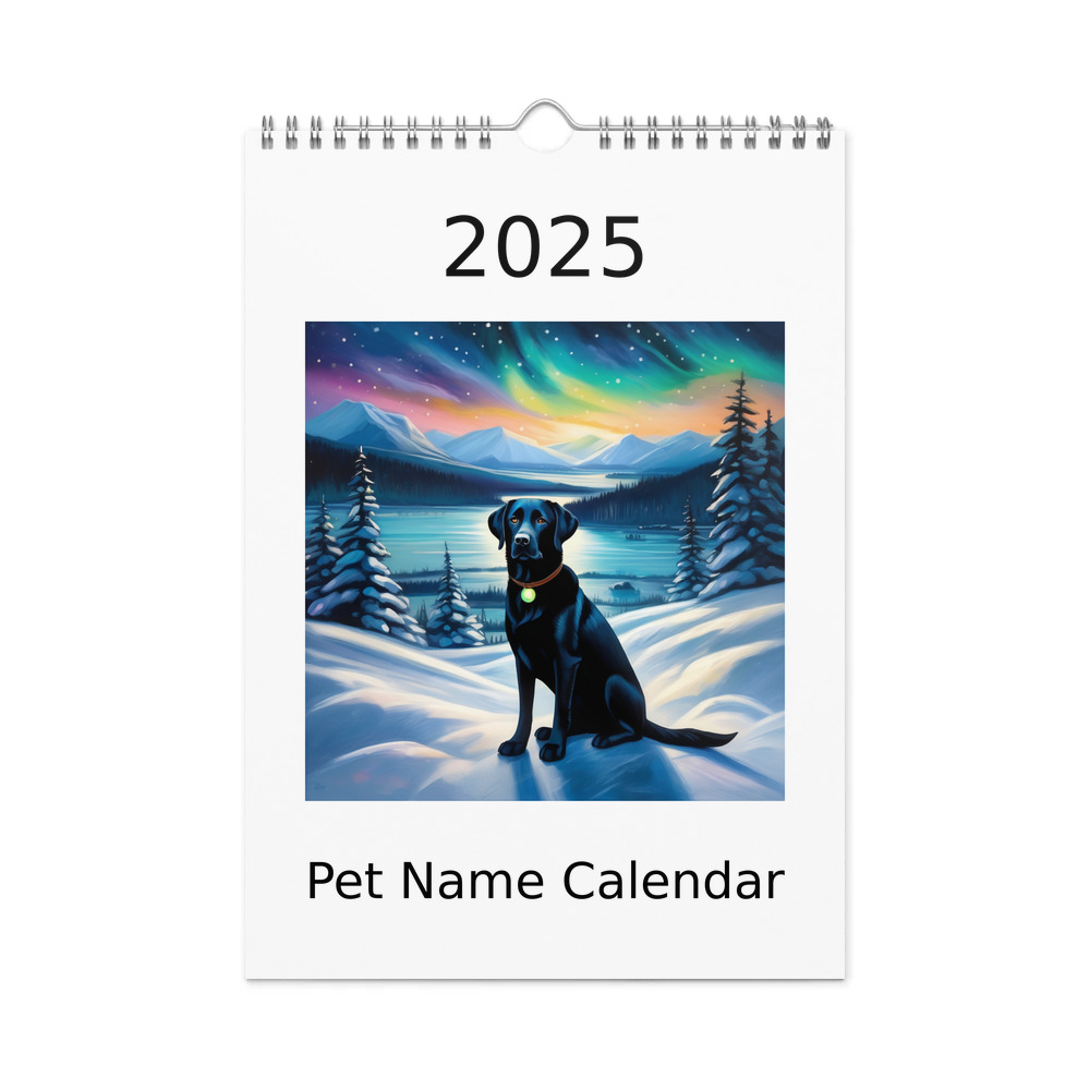 PugMug Custom Black Labrador Retriever Wall Calendar (2026)