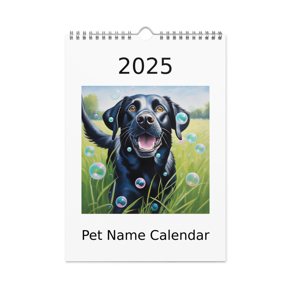 PugMug Custom Black Labrador Retriever Wall Calendar (2026)