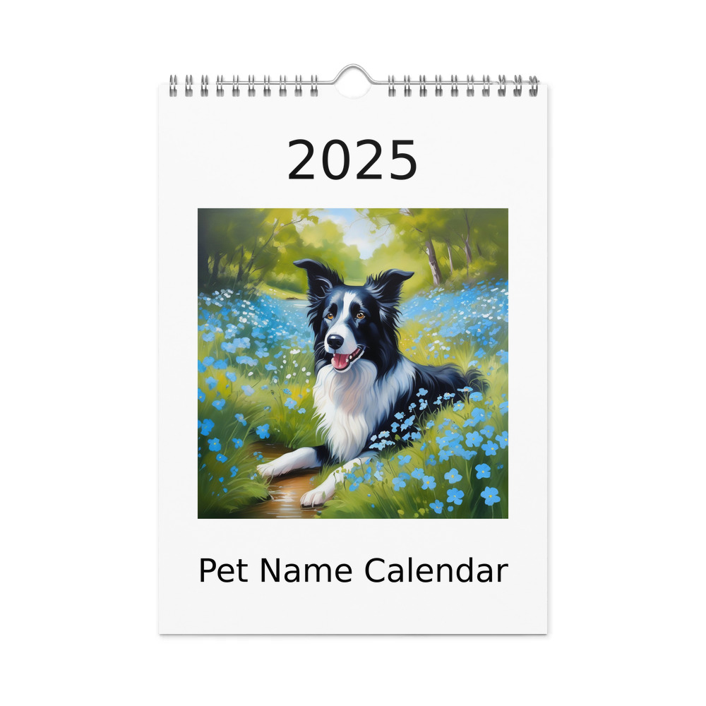 PugMug Custom Border Collie Wall Calendar (2026)