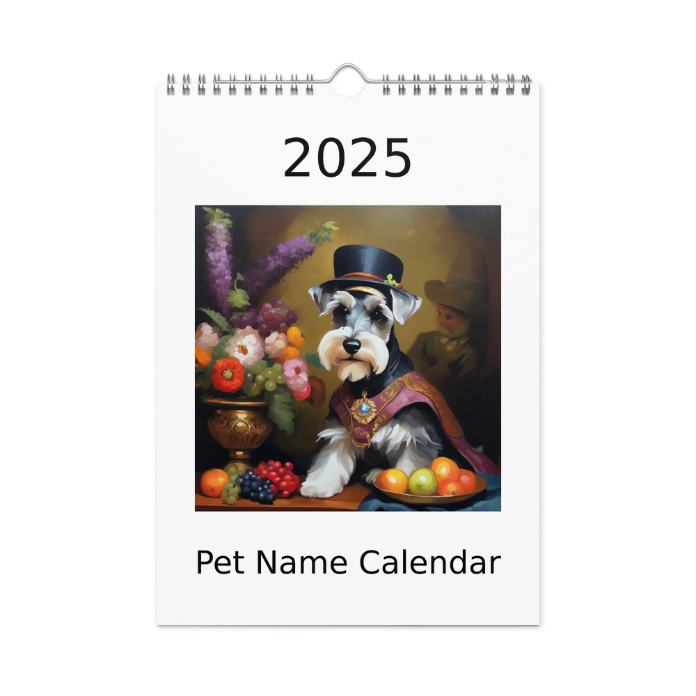 PugMug Custom Miniature Schnauzer Wall Calendar (2026)