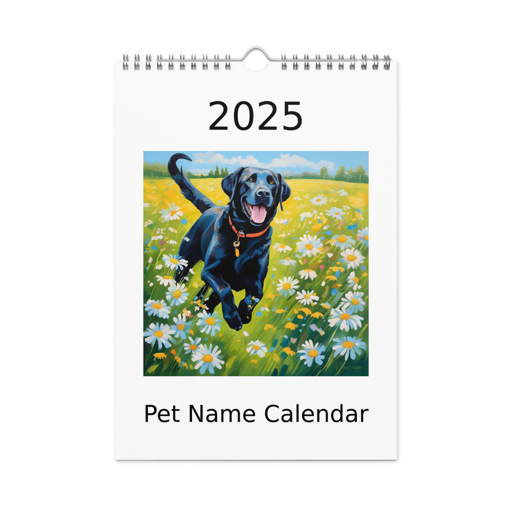 PugMug Custom Black Labrador Retriever Wall Calendar (2026)