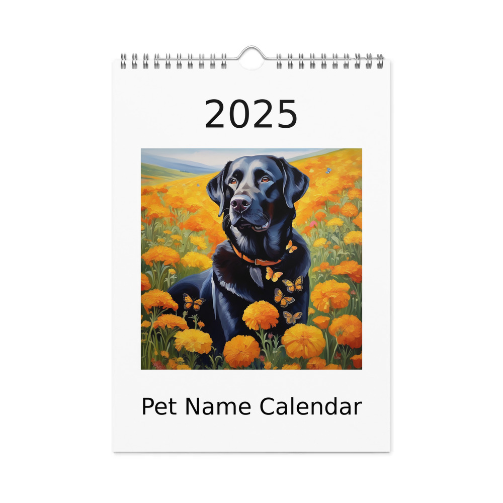 PugMug Custom Black Labrador Retriever Wall Calendar (2026)
