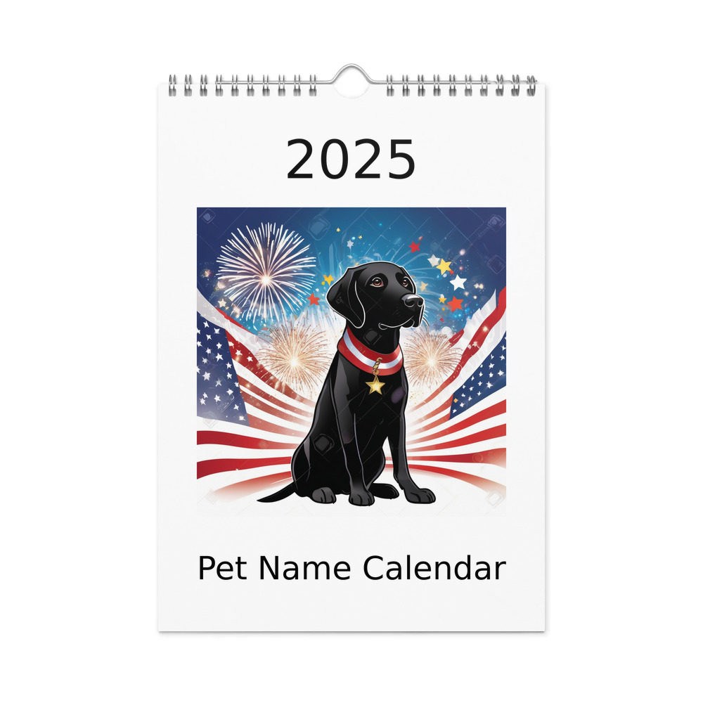 PugMug Custom Black Labrador Retriever Wall Calendar (2026)