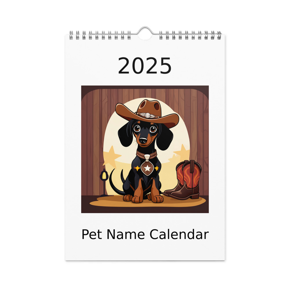 PugMug Custom Black Dachshund Wall Calendar (2026)