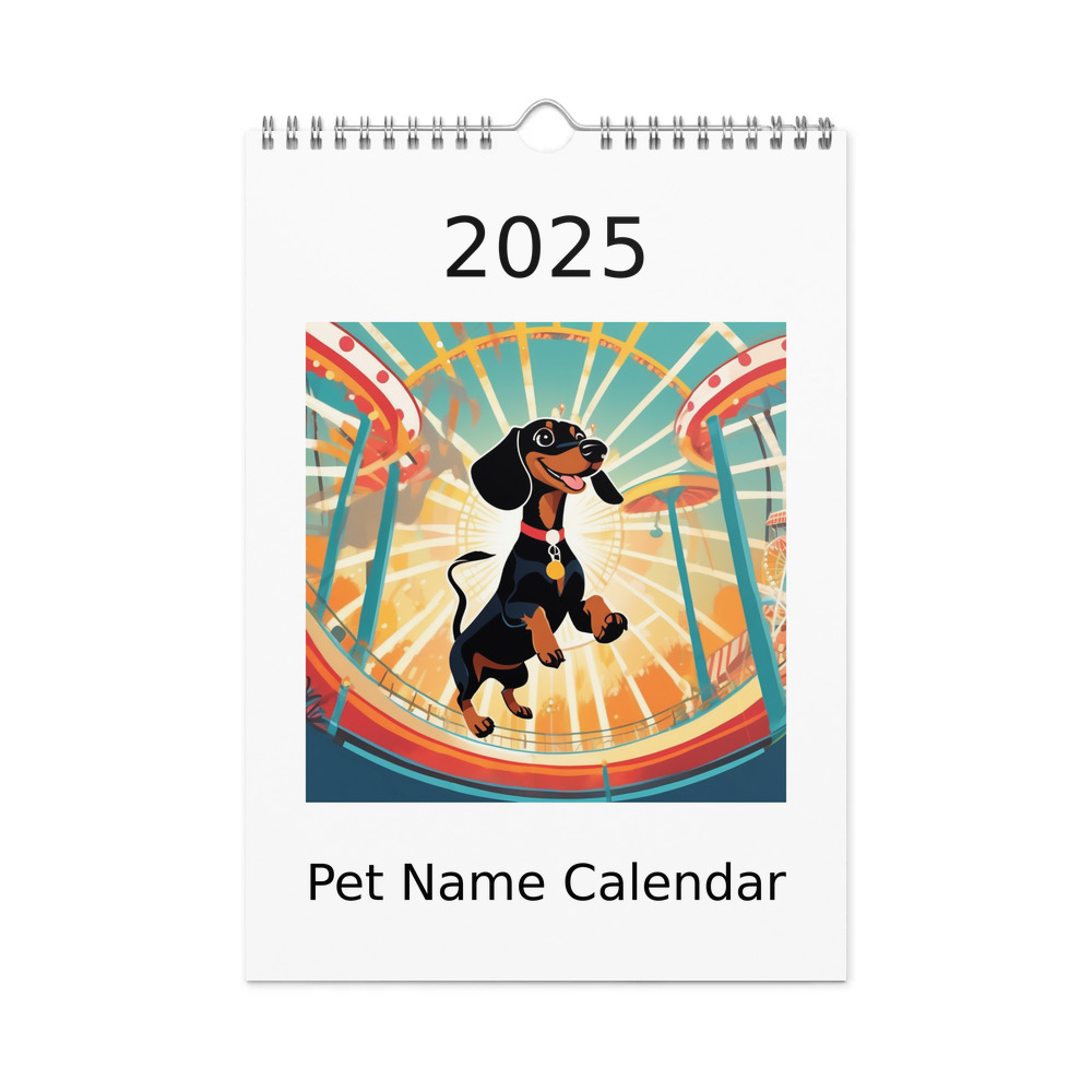 PugMug Custom Black Dachshund Wall Calendar (2026)