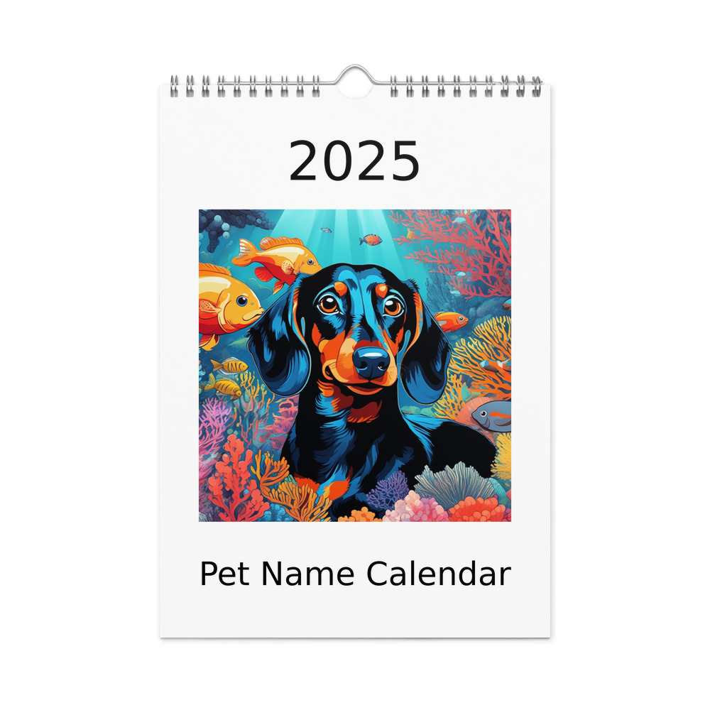 PugMug Custom Black Dachshund Wall Calendar (2026)