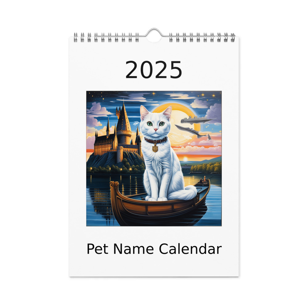 PugMug Custom White Companion Cat Wall Calendar (2026)