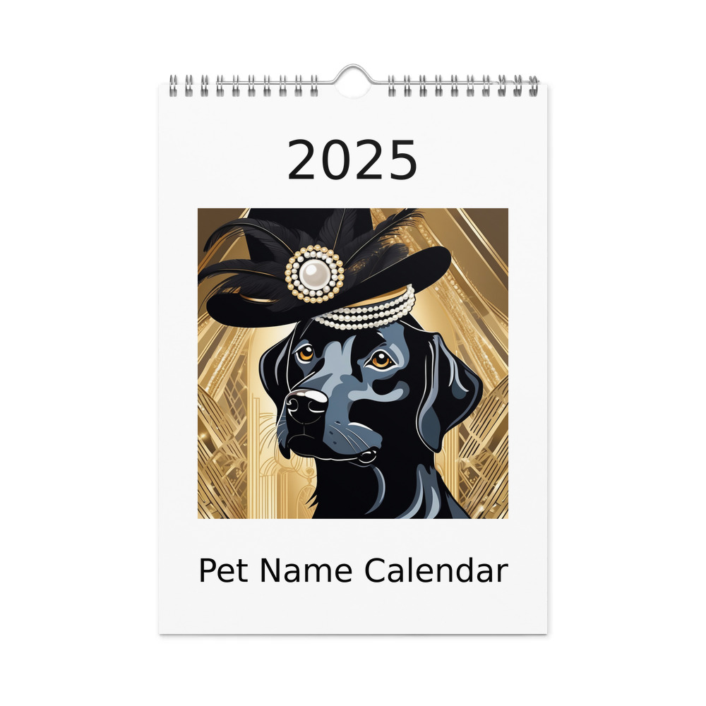PugMug Custom Black Labrador Retriever Wall Calendar (2026)