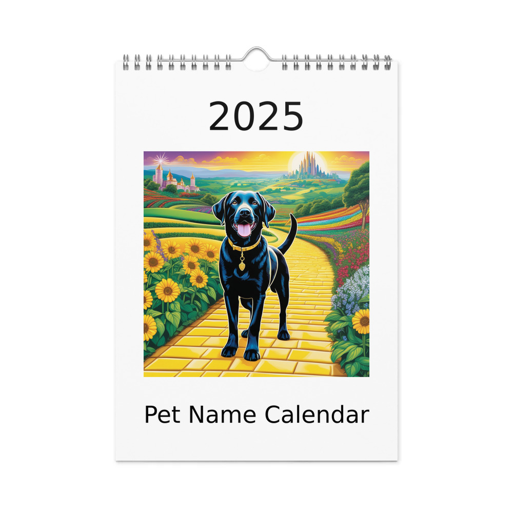 PugMug Custom Black Labrador Retriever Wall Calendar (2026)