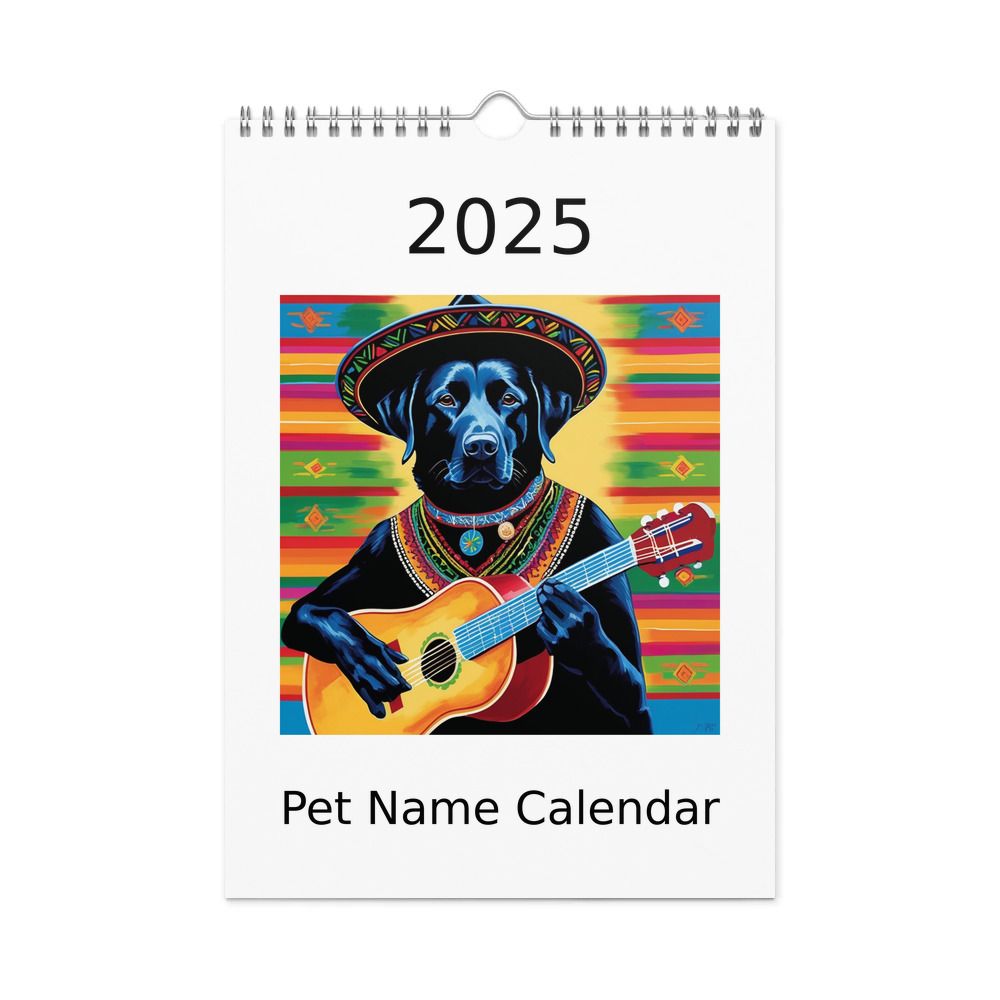 PugMug Custom Black Labrador Retriever Wall Calendar (2026)