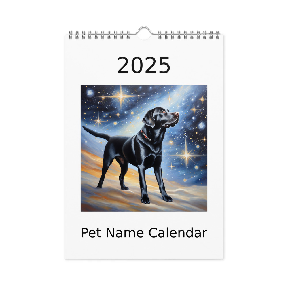 PugMug Custom Black Labrador Retriever Wall Calendar (2026)