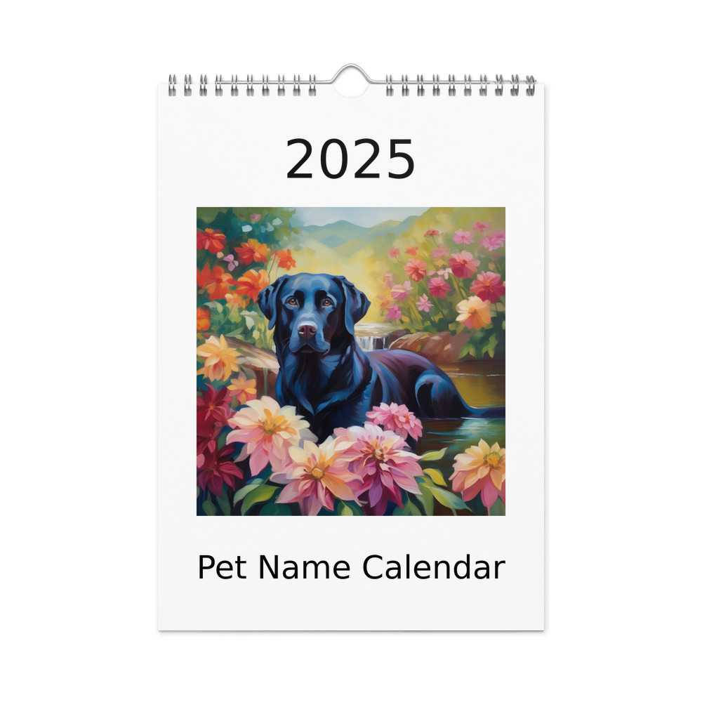 PugMug Custom Black Labrador Retriever Wall Calendar (2026)