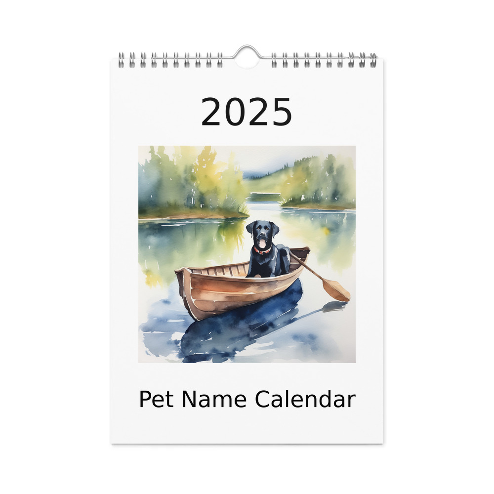 PugMug Custom Black Labrador Retriever Wall Calendar (2026)