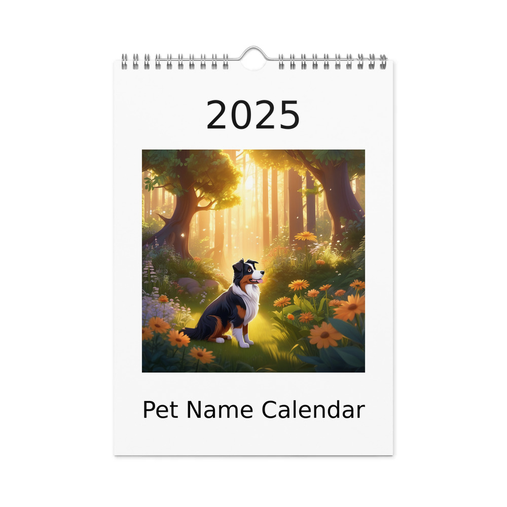 PugMug Custom Australian Shepherd Dog Wall Calendar (2026)