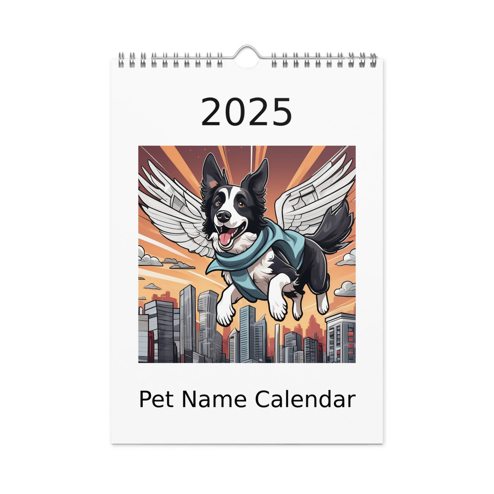 PugMug Custom Border Collie Wall Calendar (2026)