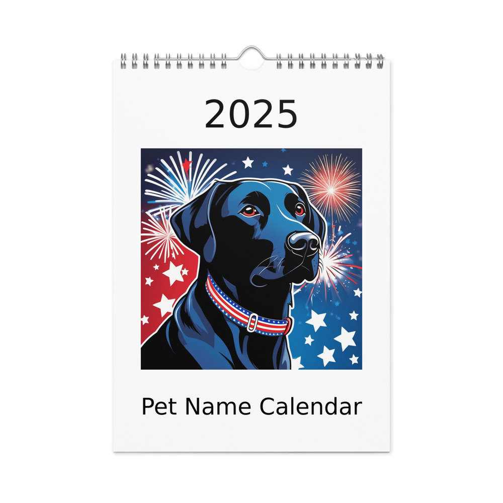 PugMug Custom Black Labrador Retriever Wall Calendar (2026)