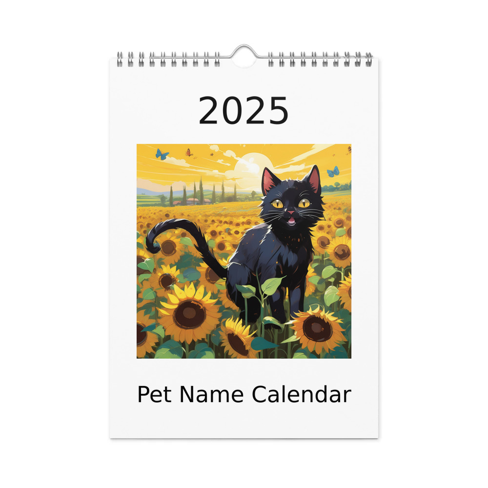 PugMug Custom Black Exotic Cat Wall Calendar (2026)