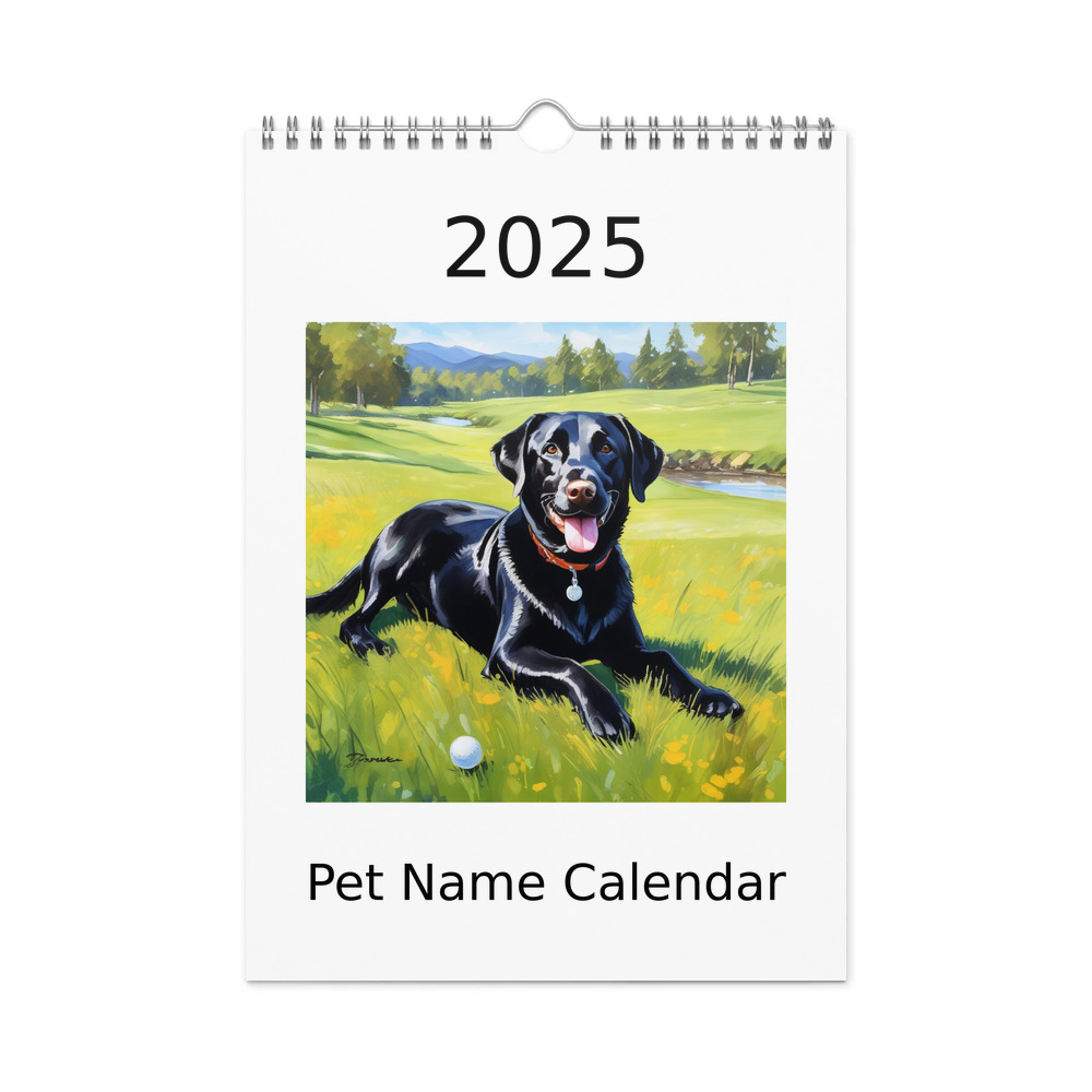 PugMug Custom Black Labrador Retriever Wall Calendar (2026)