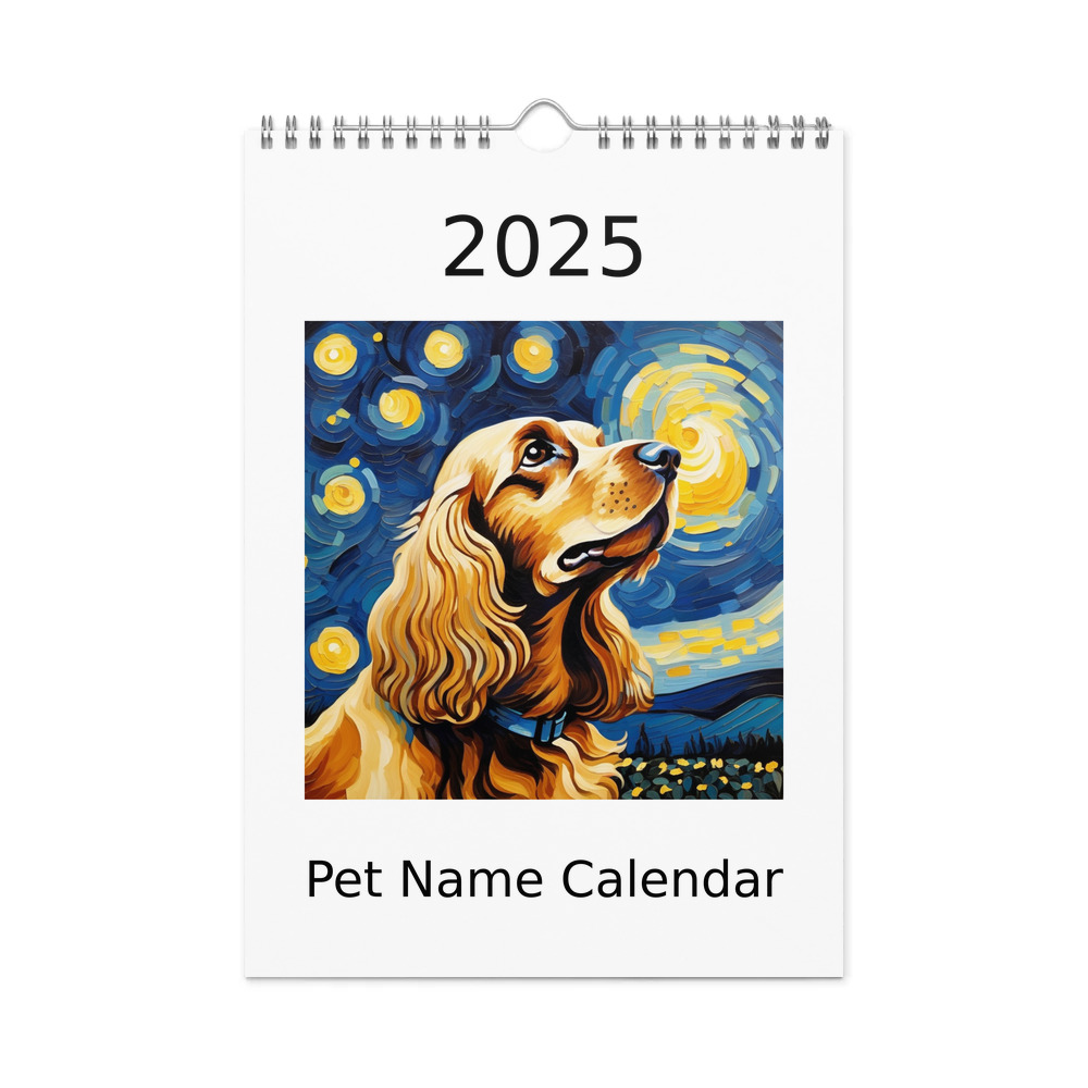PugMug Custom English Cocker Spaniel Wall Calendar (2026)