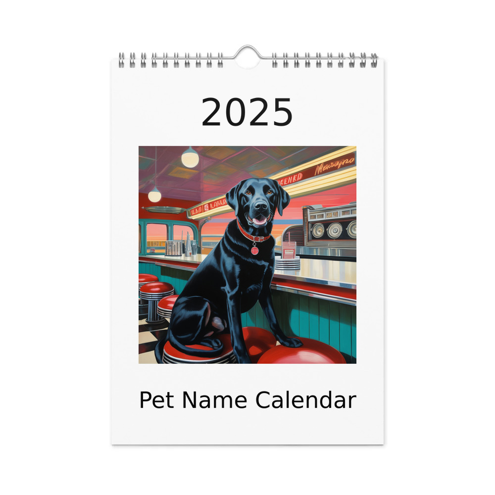 PugMug Custom Black Labrador Retriever Wall Calendar (2026)