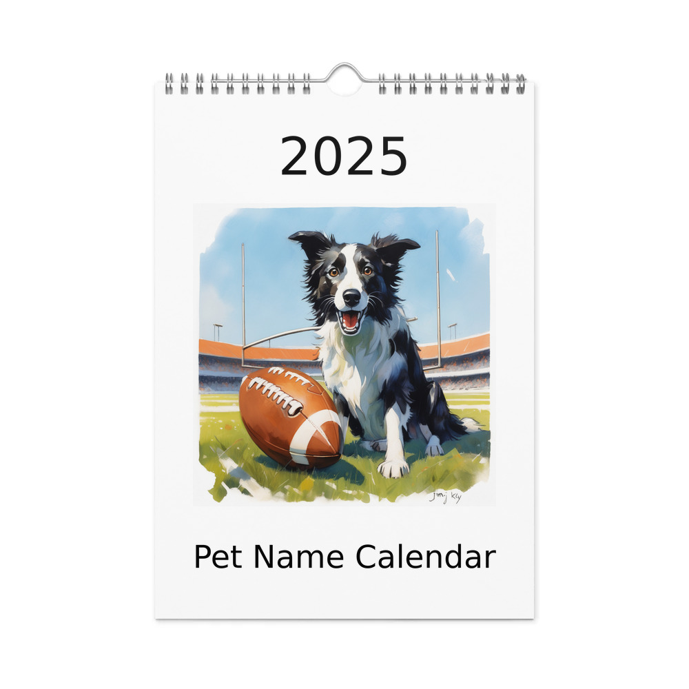 PugMug Custom Border Collie Wall Calendar (2026)