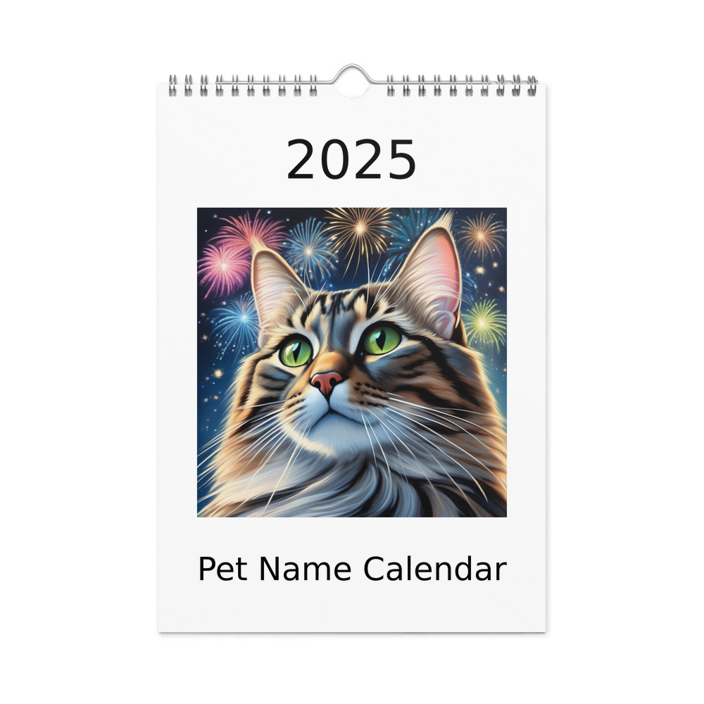 PugMug Custom Tabby Companion Cat Wall Calendar (2026)