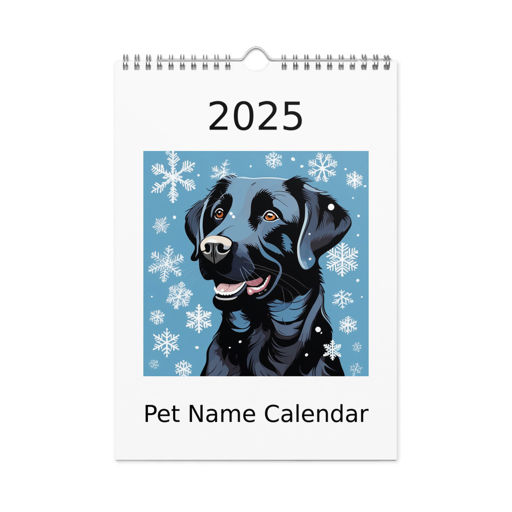 PugMug Custom Black Labrador Retriever Wall Calendar (2026)