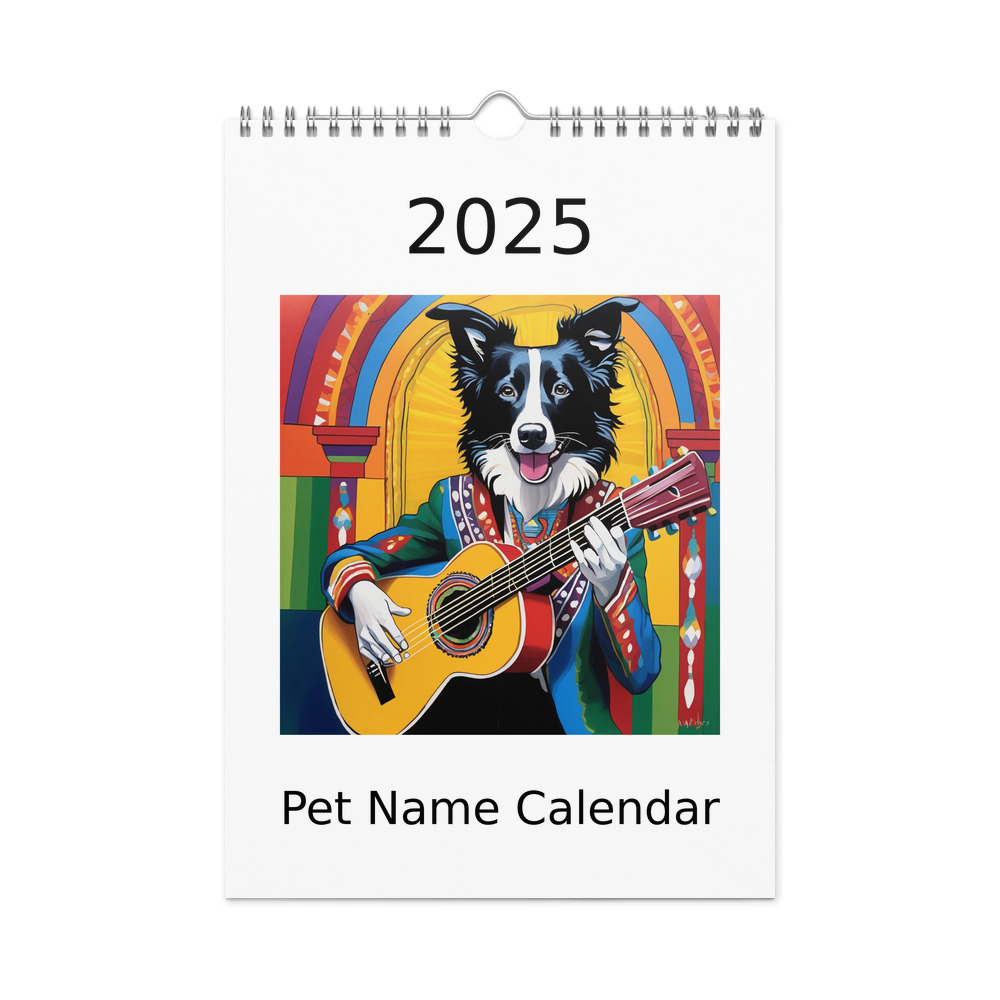 PugMug Custom Border Collie Wall Calendar (2026)