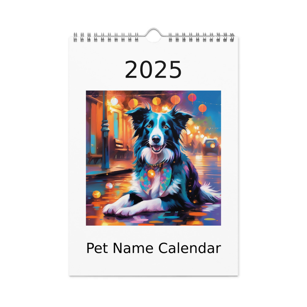 PugMug Custom Border Collie Wall Calendar (2026)