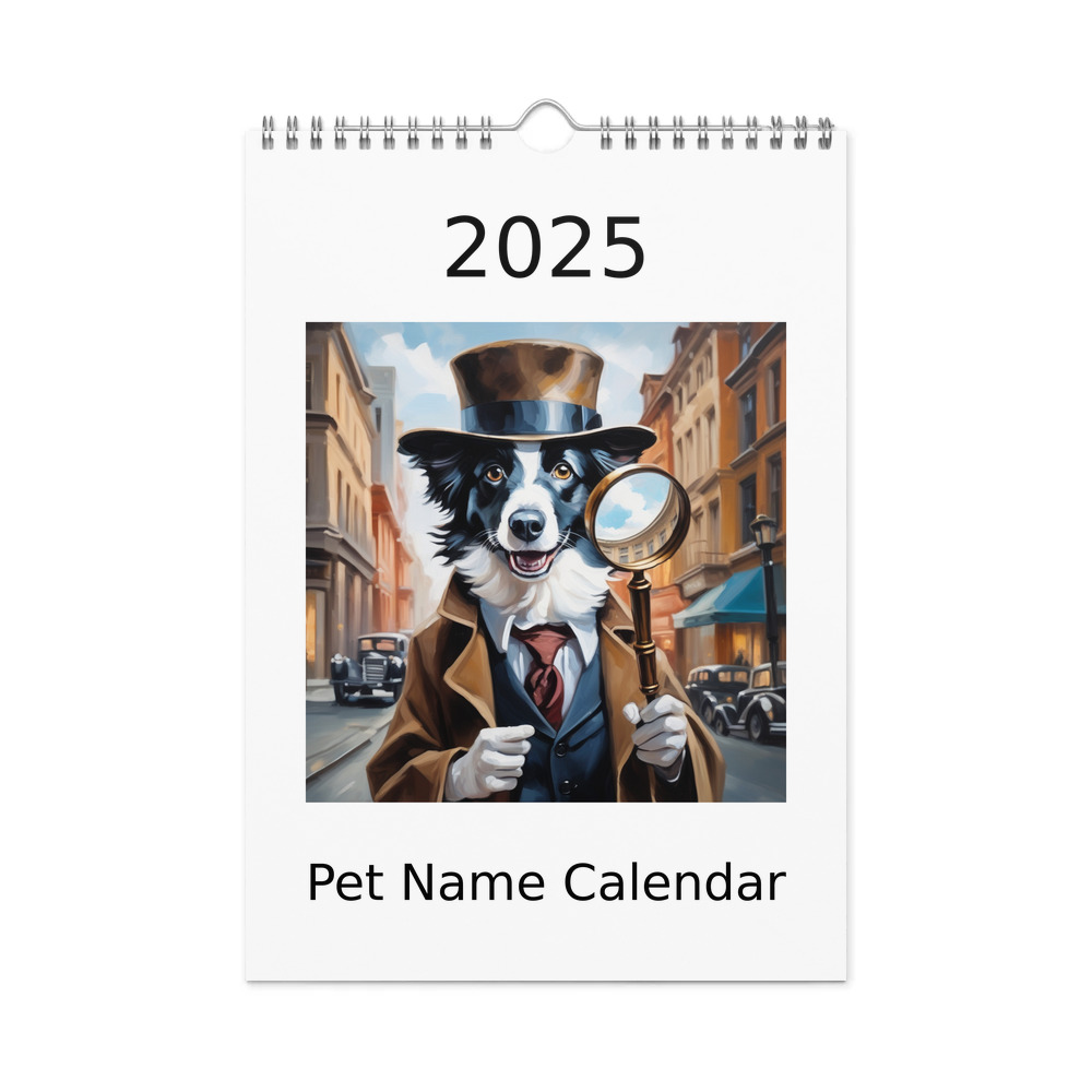 PugMug Custom Border Collie Wall Calendar (2026)