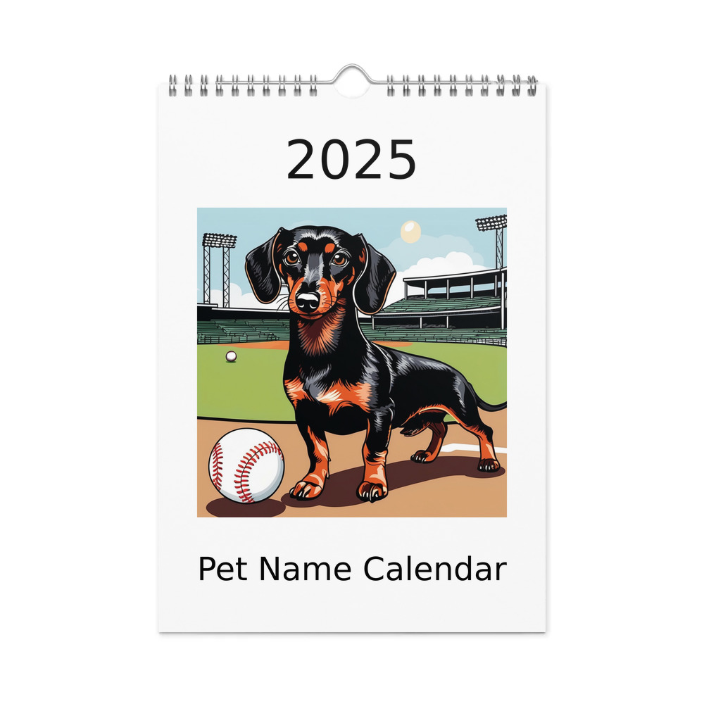 PugMug Custom Black Dachshund Wall Calendar (2026)