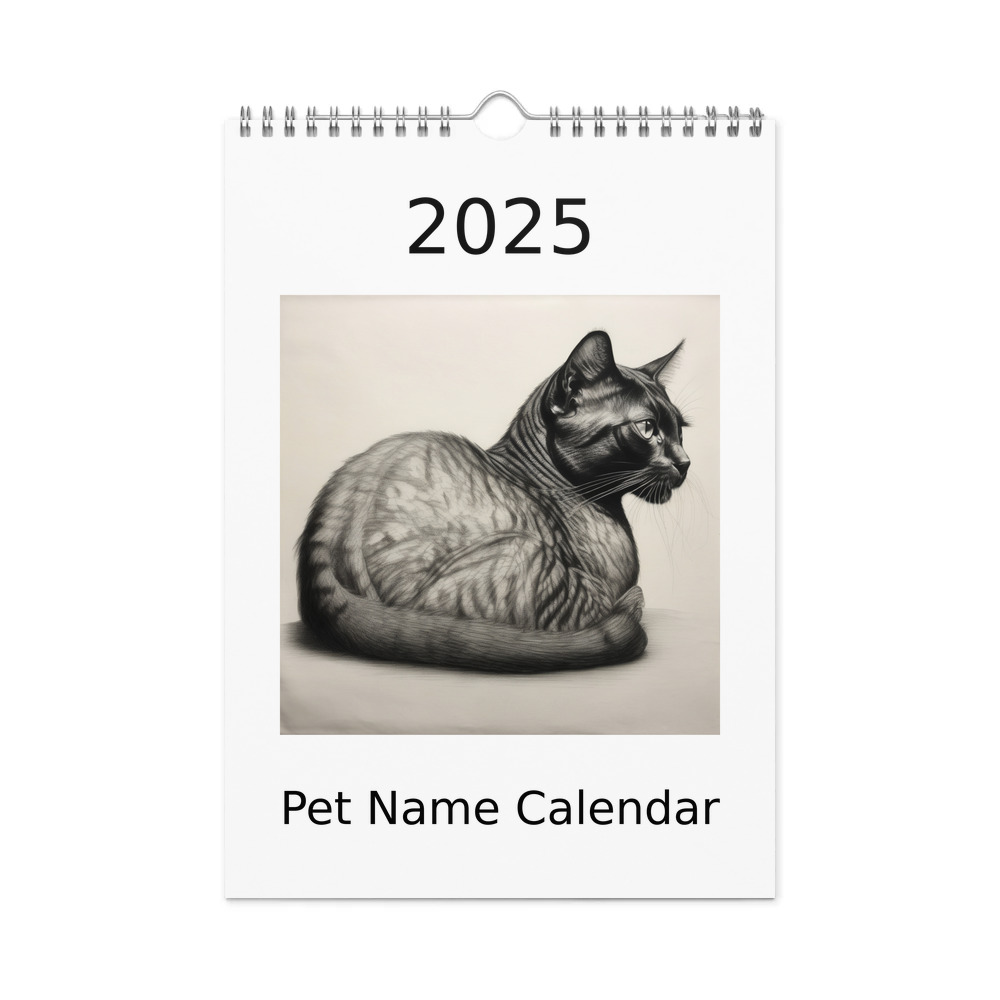 PugMug Custom Black Exotic Cat Wall Calendar (2026)