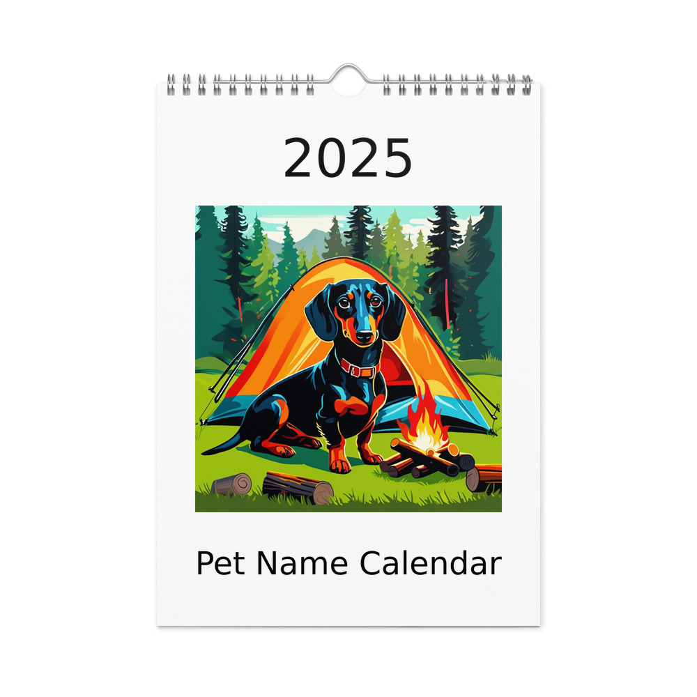 PugMug Custom Black Dachshund Wall Calendar (2026)